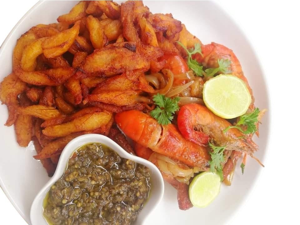 Alloco Crevettes grillees